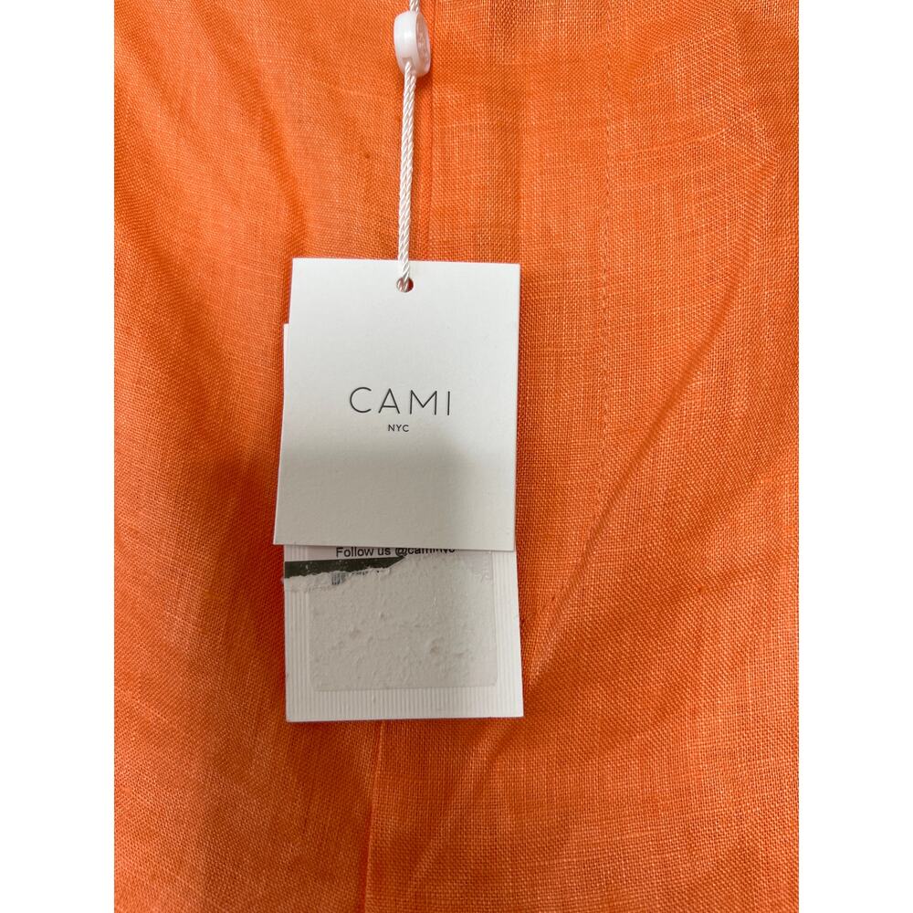 NWT Cami NYC Linen High Waisted Rabia Tailored Short Orange Women's Size: 8 - Picture 4 of 8